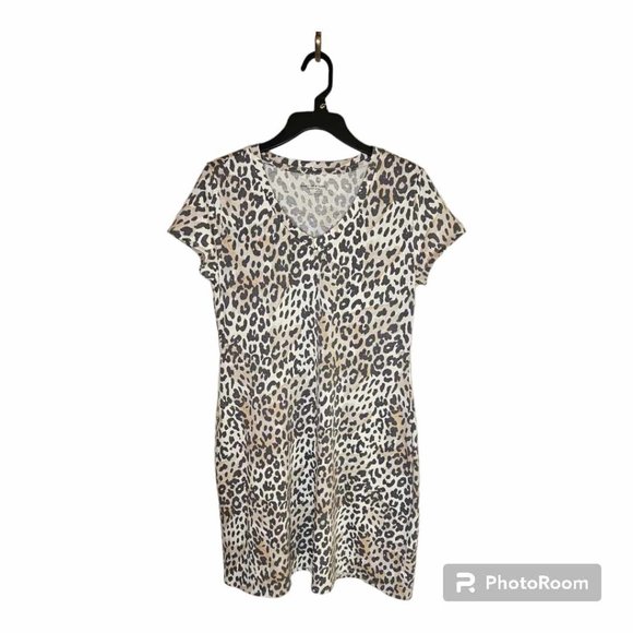 Marc New York - Andrew Marc Women’s Snow Leopard Dress Size L - Picture 2 of 12